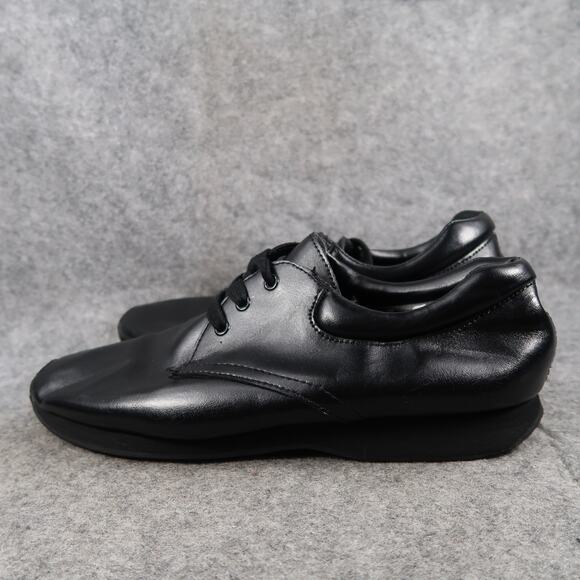 Style Plus Shoes Mens 9 Black Leather Derby Dress Classic Lace Up Comfort Retro - Picture 4 of 12